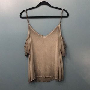 Gray Off-the-Shoulder Top